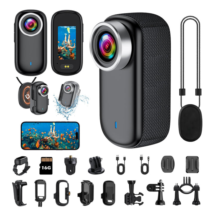 Action Kamera WiFi 4K, Wasserdicht Mini Action Helmkamera, 150° WiFi Sport Actionkamera mit 1,47-Zol