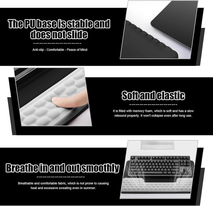 2-in-1 Ergonomische Tastatur Handauflage aus Memory-Schaum: Handballenauflage Tastatur mit Rutschfes
