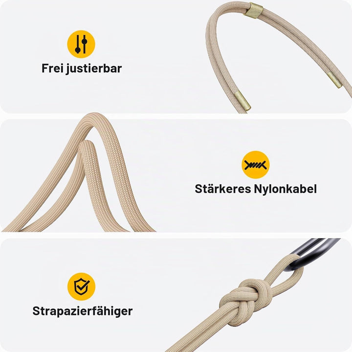GOODVISH Handykette für iPhone 16 Hülle mit Band (6.1") | Kameraschutz und Bildschirmschutz | | Neck