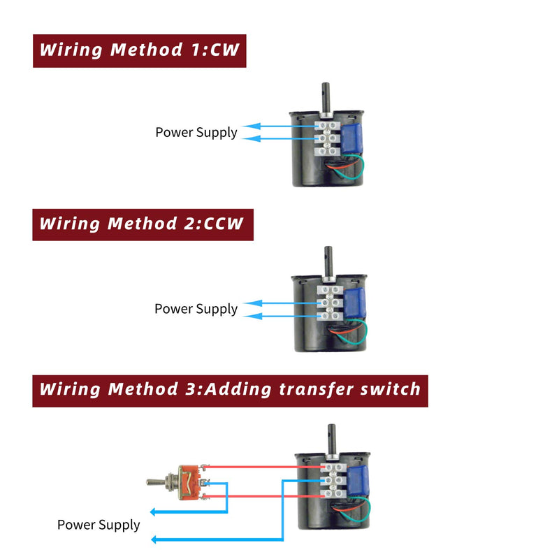 CHANCS 60KTYZ 220V-240V 20RPM CW/CCW Synchron-Getriebemotor mit Motorhalterung zur Drehzahlreduzieru