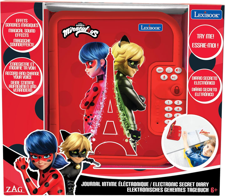 Lexibook, Miraculous Ladybug Schwarze Katze: Elektronisches Tagebuch mit Stift und Notizbuch inklusi