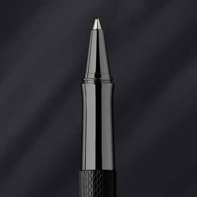 Faber-Castell von Faber Castell Tintenroller aus der Guilloche Black Kollektion, Schaft aus Edelharz