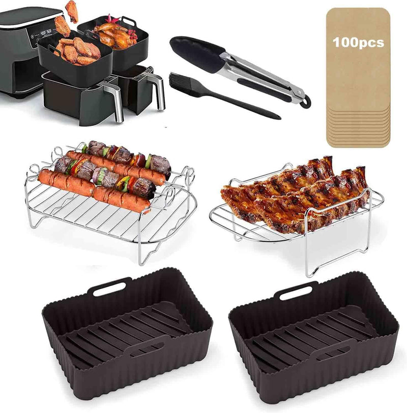 Heissluftfritteusen Zubehör,110pcs Airfryer Zubehör für Ninja Foodi Max Dual Zone Heissluftfritteuse