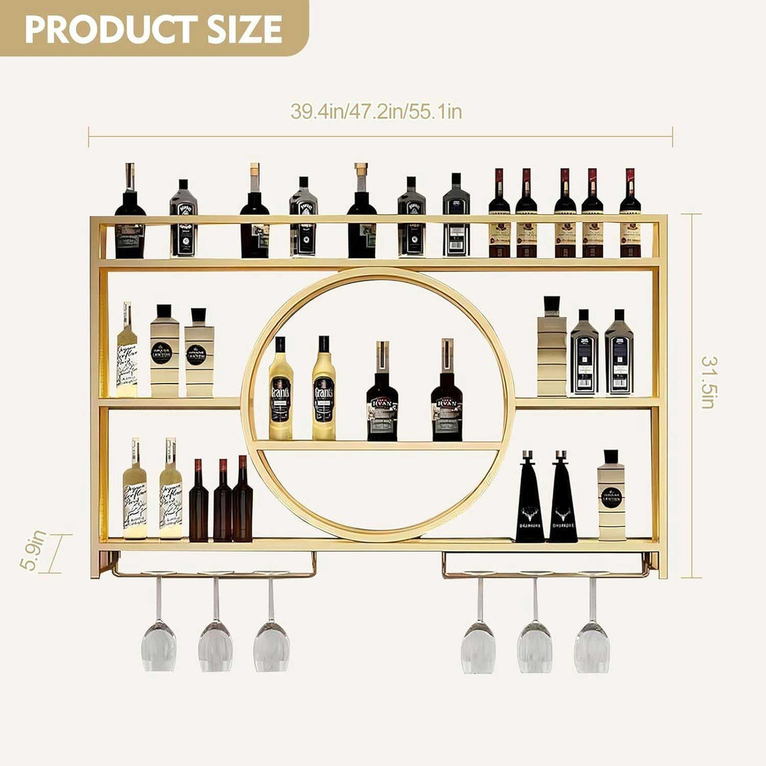 Wand Montiert Bar Regal，Schwebende Regale Weinregale Industrielles Wandregal Bar Eisen Display StäNd