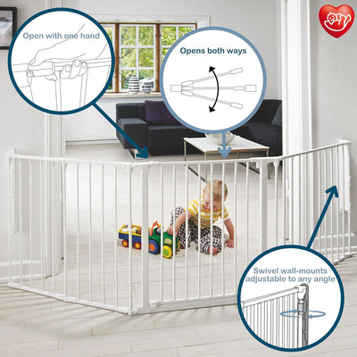 Baby Dan Konfigurationsgitter / Kaminschutzgitter Flex L, 90 - 223 cm - Hergestellt in Dänemark und