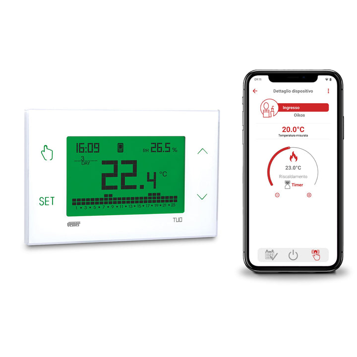 VEMER VE795800 TUO 4G - 4G-LTE Heizungsthermostat mit Integrierter Daten-SIM, Smart Thermostat mit A