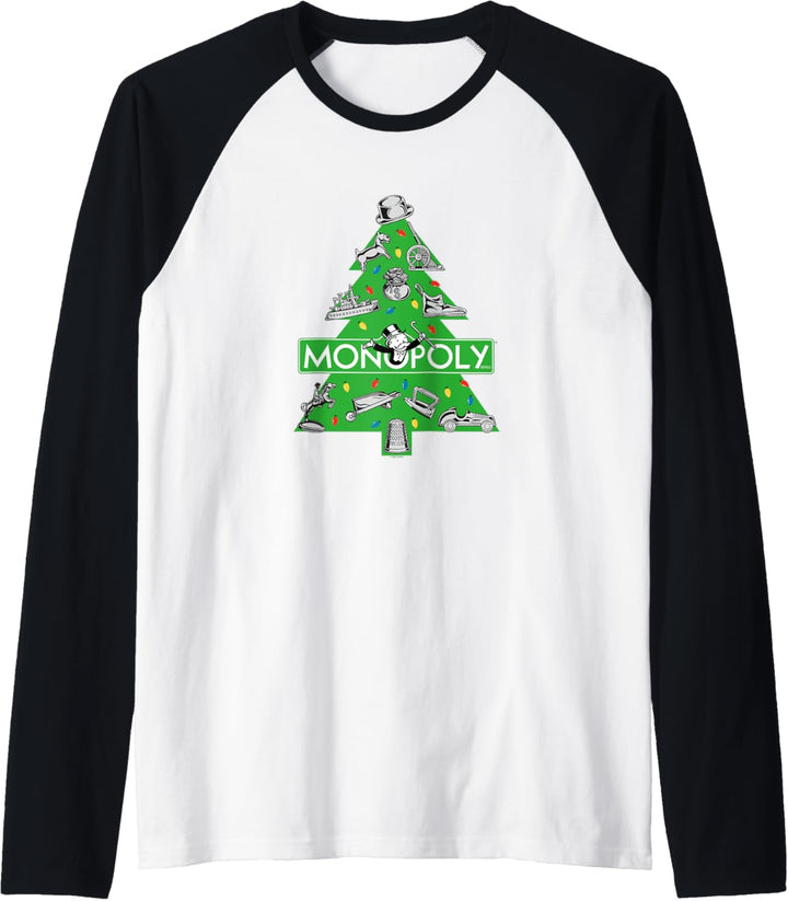 Monopoly Christmas Tree Raglan