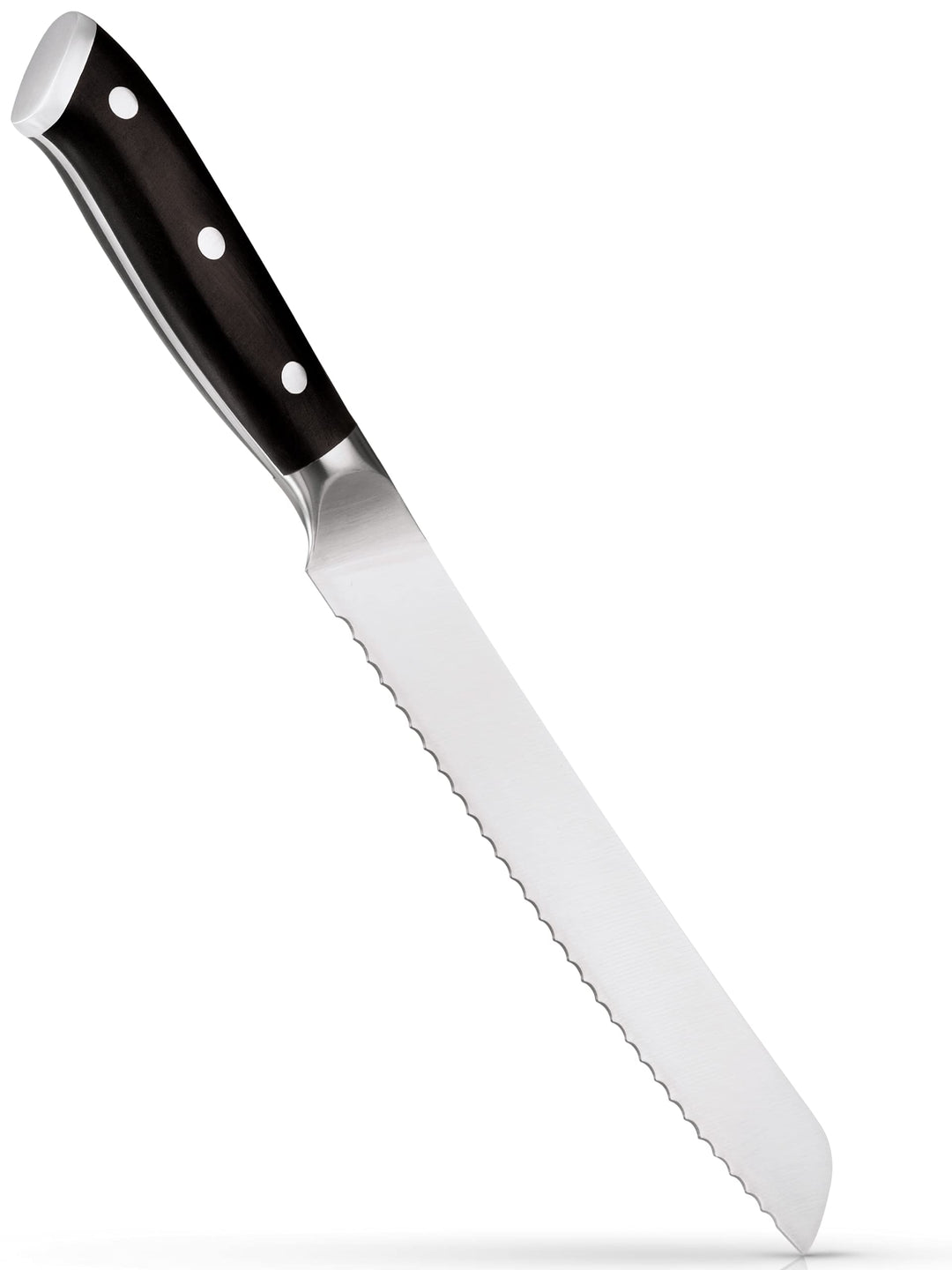 Hannah's Homebrand® Brotmesser Wellenschliff aus Ebenholz - Brotmesser mit flachem Wellenschliff - 2