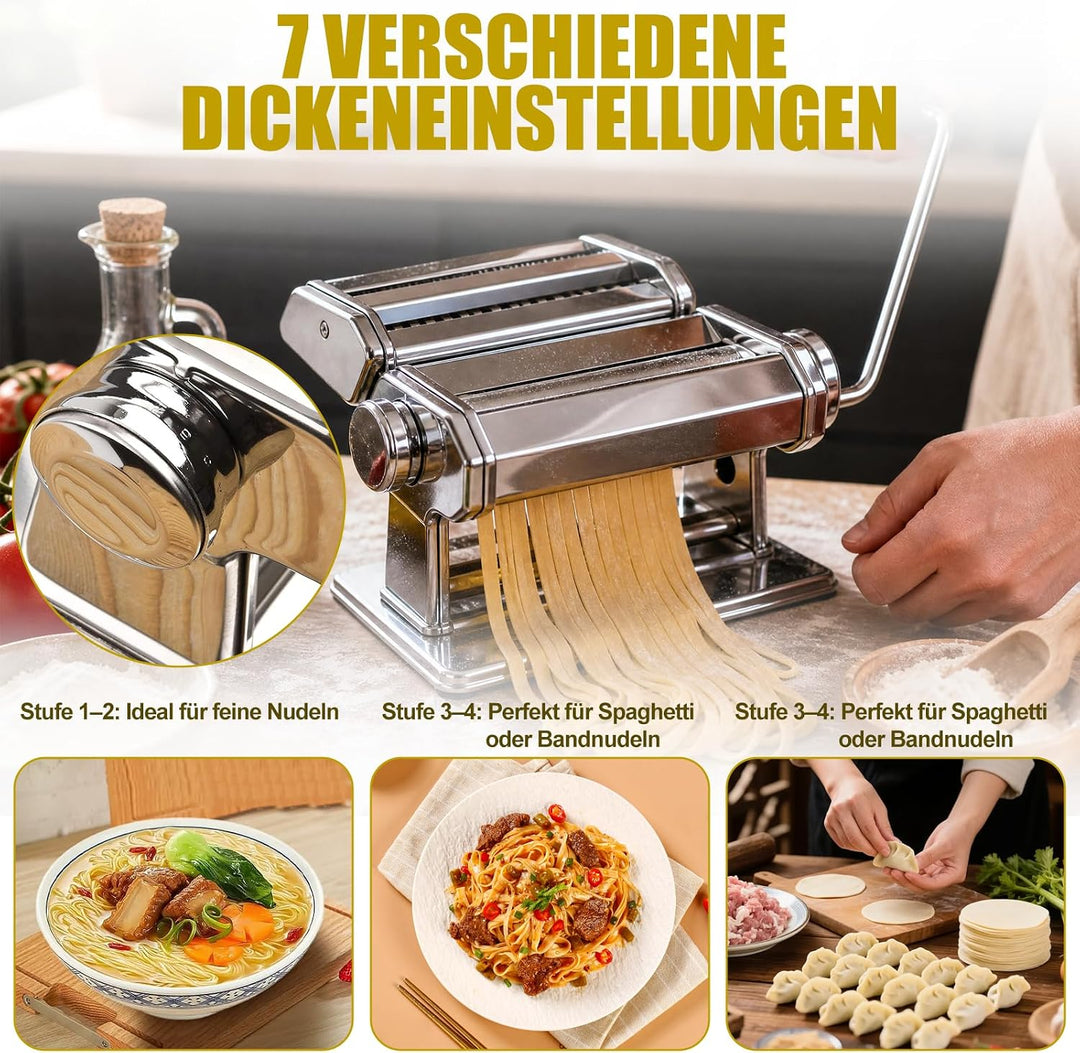 Manuelle Nudelmaschine, Split Pasta Maker, Edelstahl Pastamaschine | Aufsätze für Lasagneblätter, Ta