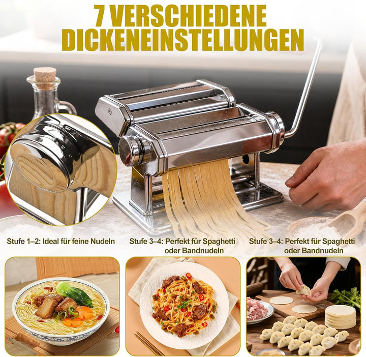 Manuelle Nudelmaschine, Split Pasta Maker, Edelstahl Pastamaschine | Aufsätze für Lasagneblätter, Ta