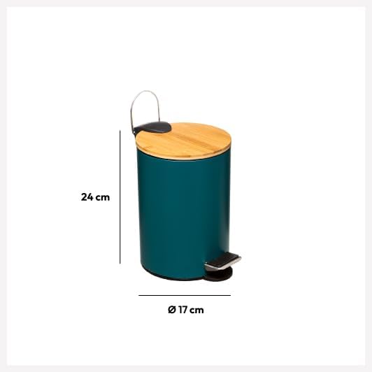 5five - Soft Close 3l modern Color mülleimer Petrolblau 3L Smaragdgrün, 3L Smaragdgrün
