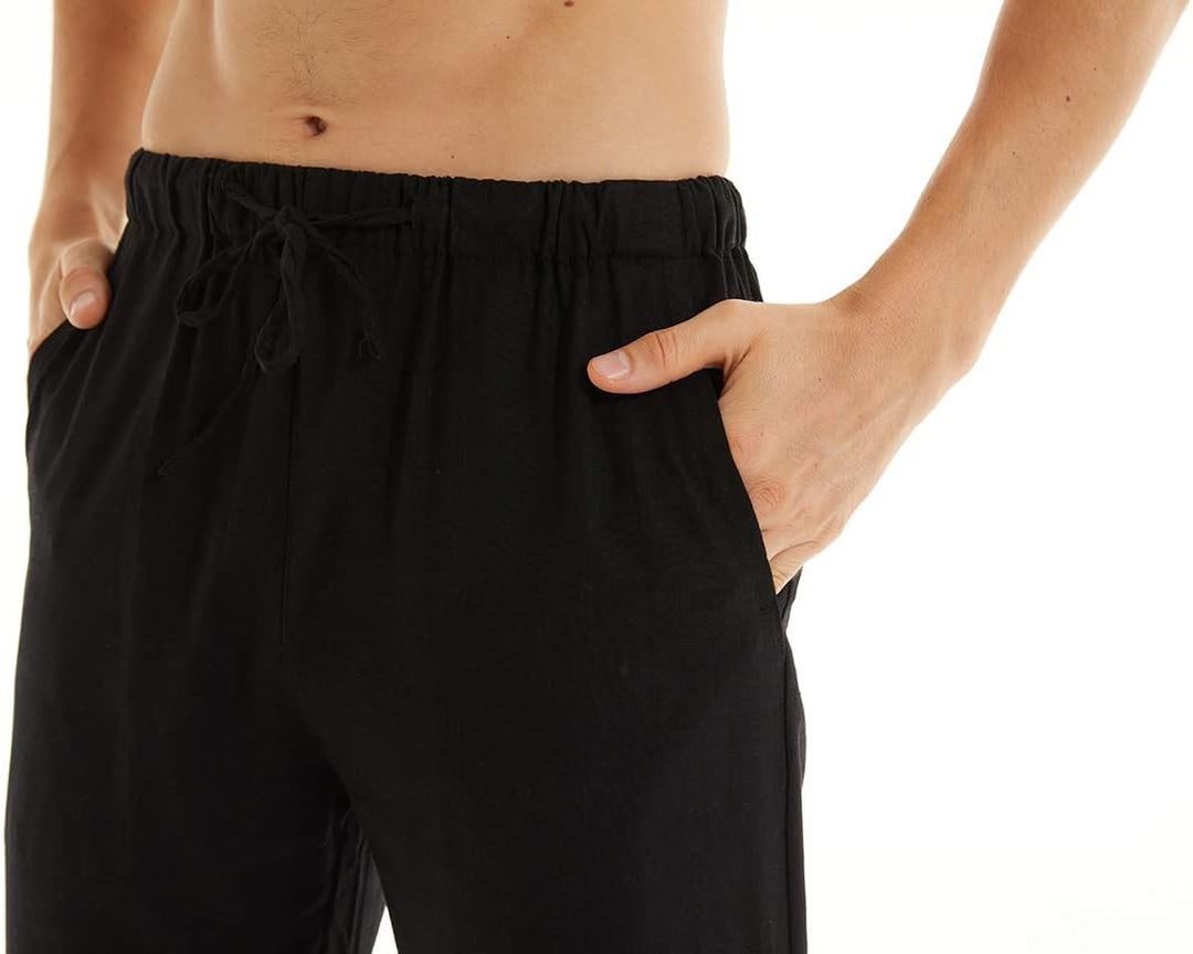 YuKaiChen Herren Leinenhose Herren Lang Sommerhose Weit Leicht Loose Fit Freizeithose Yoga Urlaub St