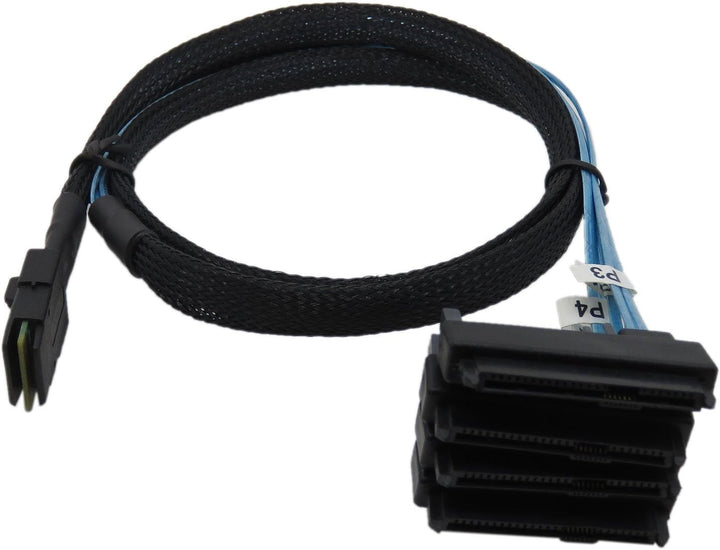 YIWENTEC Mini SAS 36 SFF-8087 to (4) SFF-8482 Connectors with SATA Power 0.5m, 0.5M
