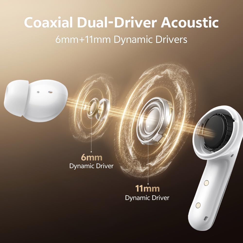 QCY Melobuds N60 In Ear Kopfhörer Bluetooth Noise Cancelling,Bluetooth kopfhörer mit -56dB Adaptive