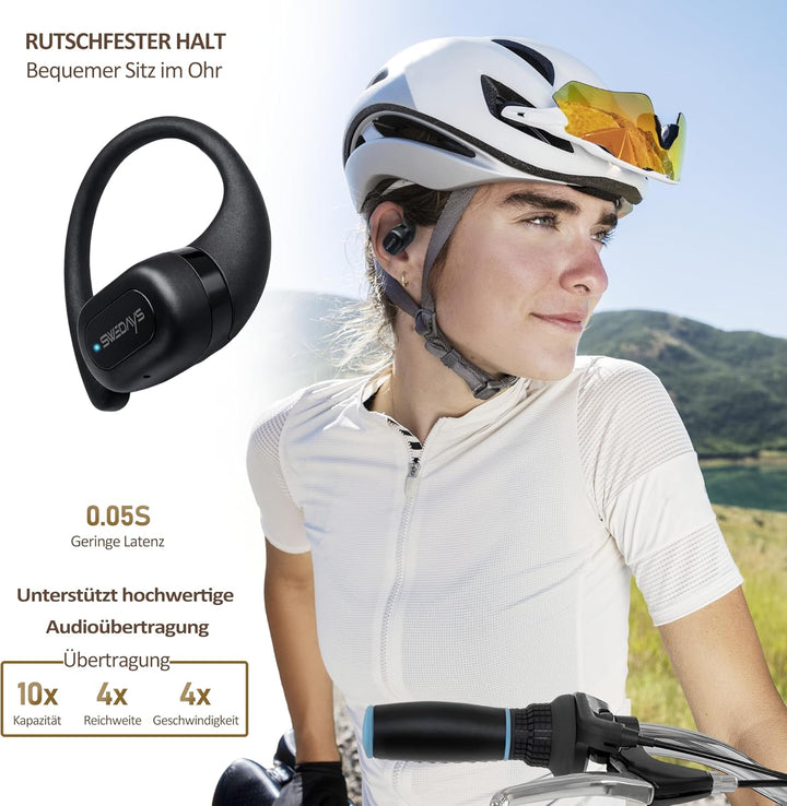 Open-Ear Kopfhörer – Bluetooth 5.4 Clip-On Ohrhörer mit Touch-Steuerung, ENC Geräuschreduzierung für