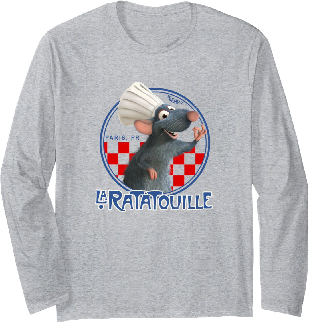 Disney Pixar Ratatouille Remy Chef Hat Portrait Langarmshirt