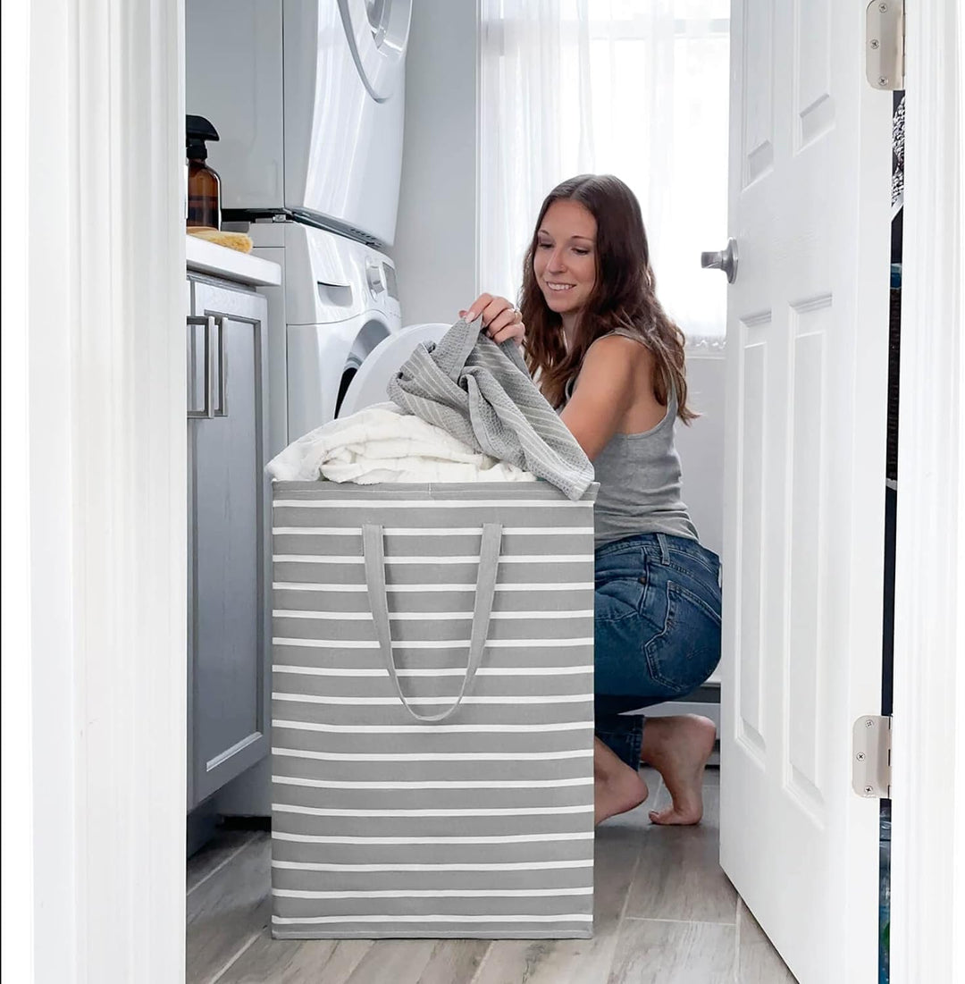 TIMEYARD Wäschekorb Faltbar Wäschesammler Aufbewahrungskorb Kinderzimmer Laundry Baskets Korb Gefloc