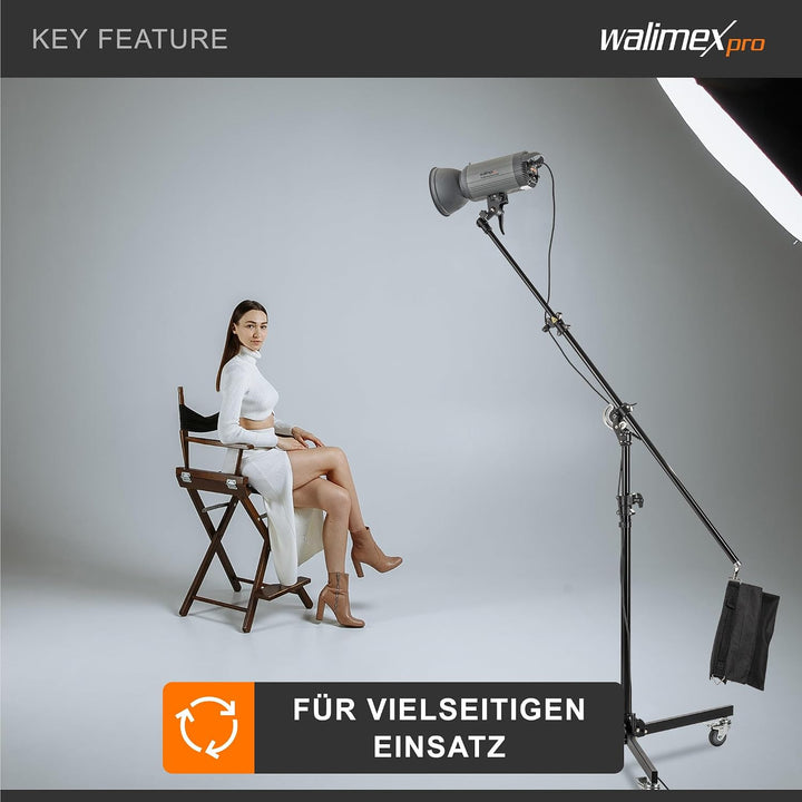Walimex Galgen-/Rollstativ, Schwarz ohne Gegengewicht Single, ohne Gegengewicht Single