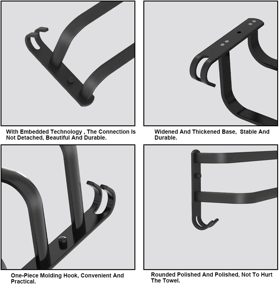 HONPHIER Handtuchhalter Bad 2 Tier Handtuchstange Badezimmer Aluminium Wand-handtuchhalter Handtuchh