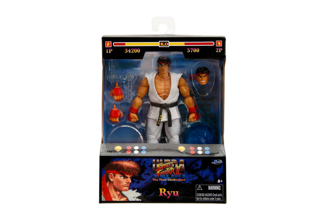 Jada Toys Street Fighter Figur RYU (15 cm) - bewegliche Sammel- und Actionfigur aus Street Fighter 2