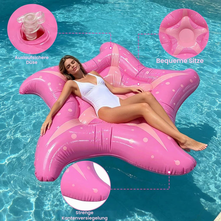 Luftmatratze Pool Seestern 150cm, Hängematte Pool Spielzeug Erwachsene Luftmatratze Wasser, Schwimml