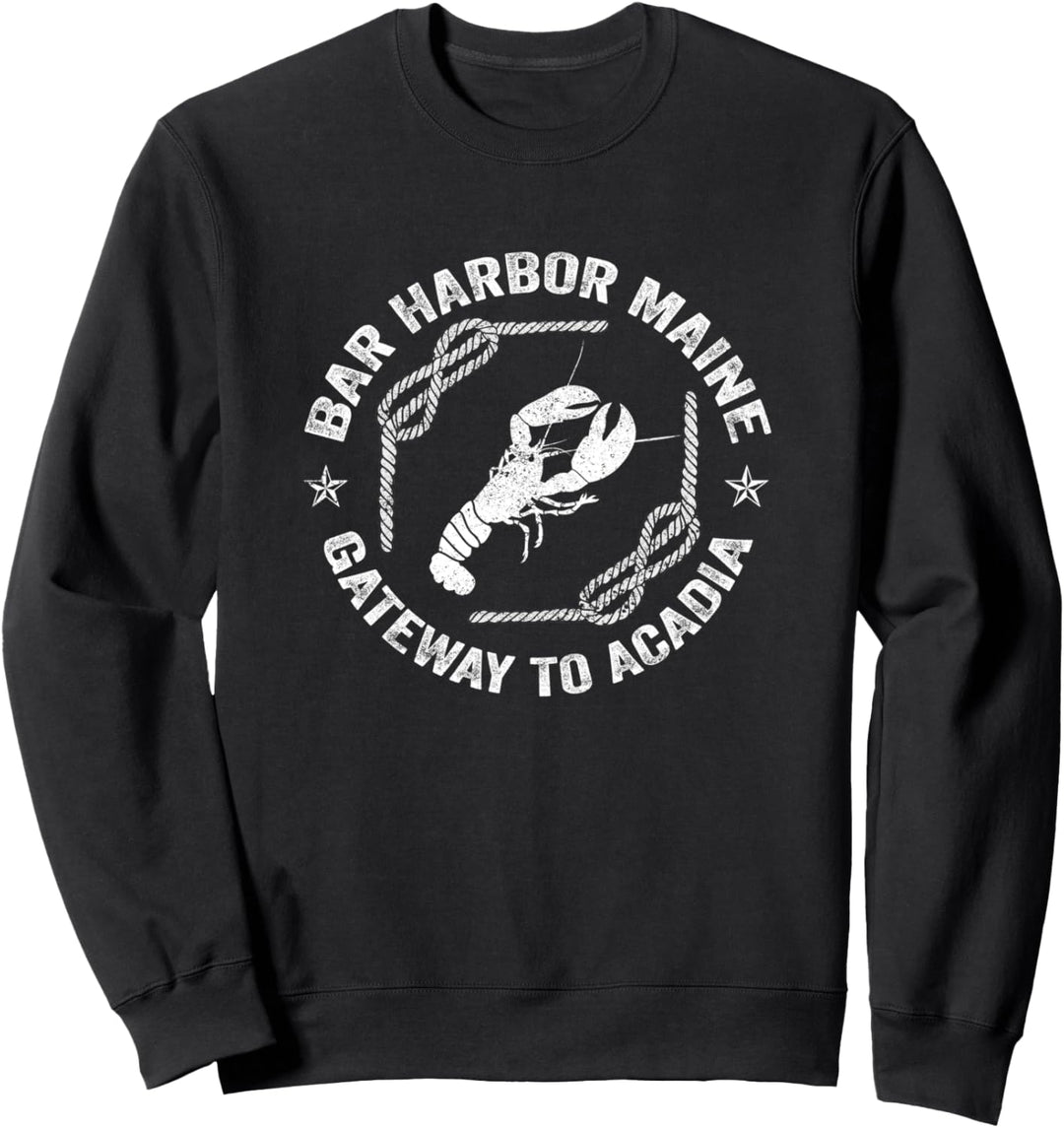 Bar Harbor Maine Vintage Hummer nautisches Urlaubs-Souvenir Sweatshirt
