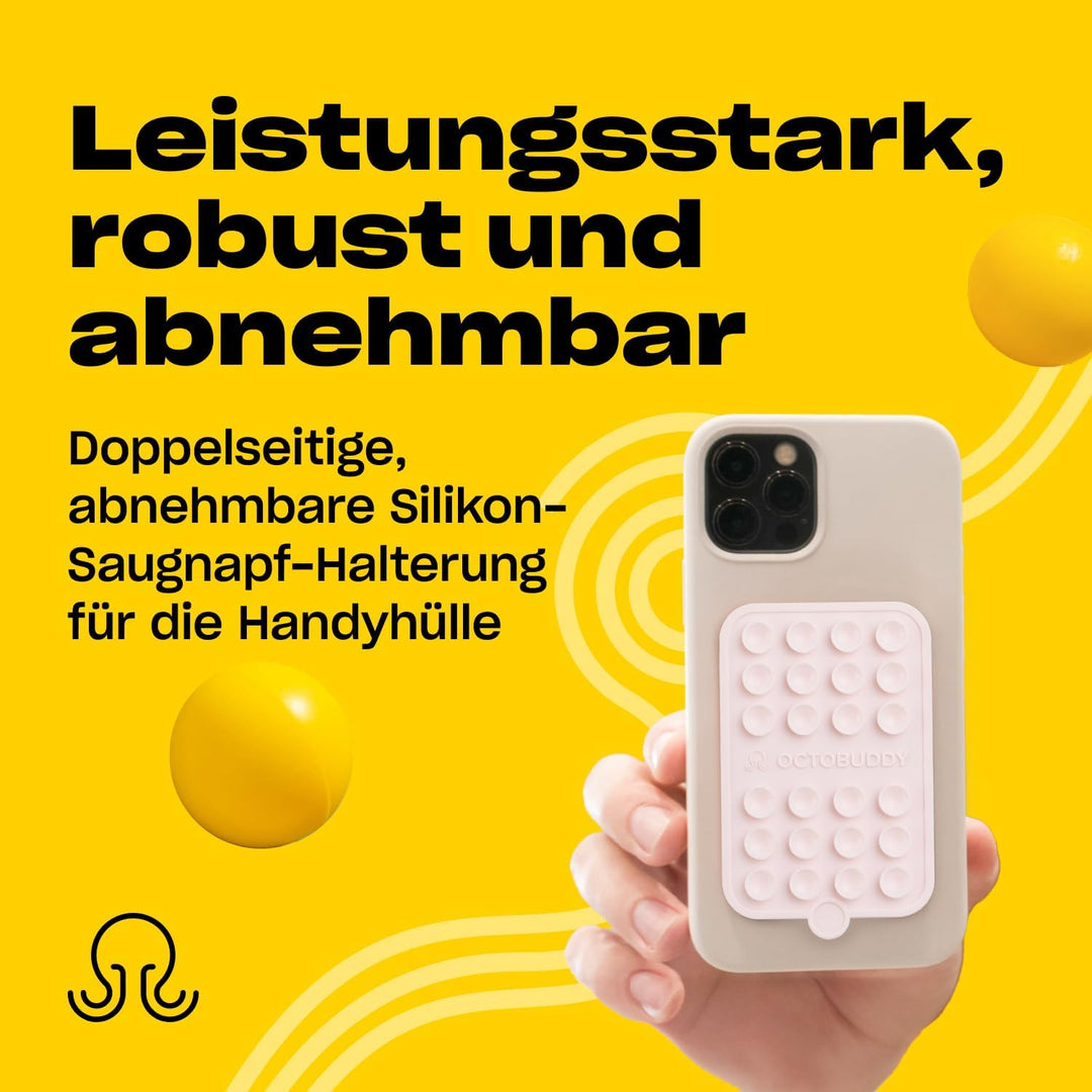 OCTOBUDDY Double - doppelseitige Silikon-Saugnapf Halterung fürs Handy - freihändige Saugnapfhalteru