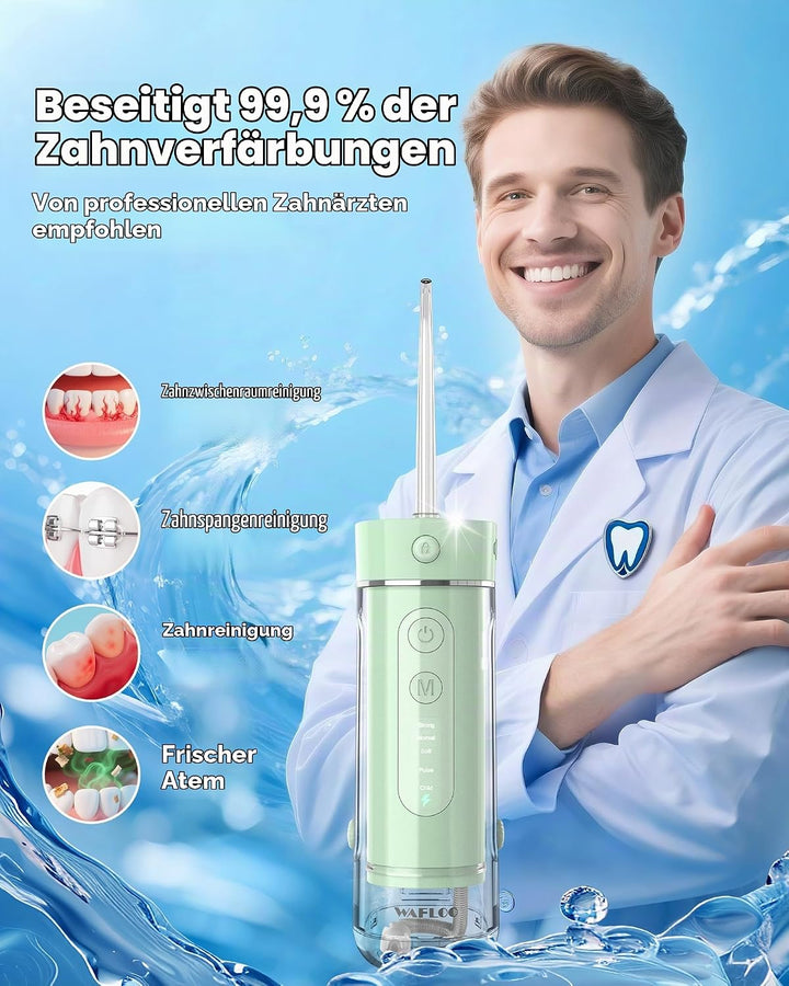 Reise Munddusche Kabellos Tragbarer: Wasserflosser Ultra Kompakt, Oral Irrigator mit 180ML Wassertan