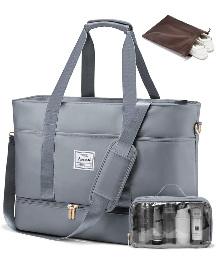 LOVEVOOK Reisetasche Damen, Wasserdicht Weekender Travel Duffel Carry On Bag mit Schuhfach, Klinikta