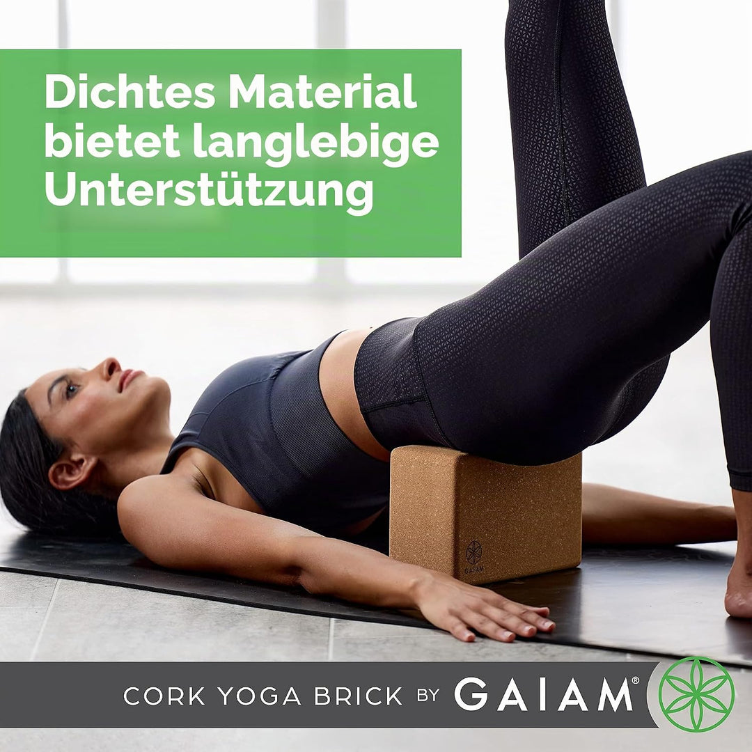 Gaiam Yogablocke Yoga Block Kork (Premium), Kork (Premium) 4-Inch x 6-Inch x 9-Inch