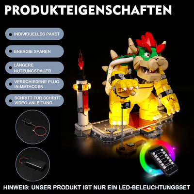 Fernbedienung Dekorationsbeleuchtungsset für Lego 71411 Super Mario Der mächtige Bowser, Led Licht S