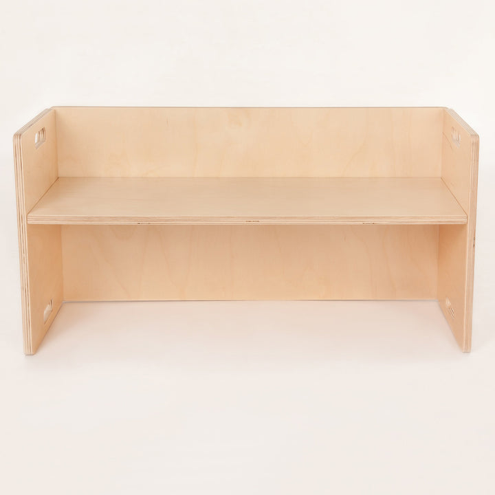 Kindermöbel – Kinder Sitzbank für Sitzgruppen aus Holz – mitwachsende Möbel mit Wendehocker – aus Bi