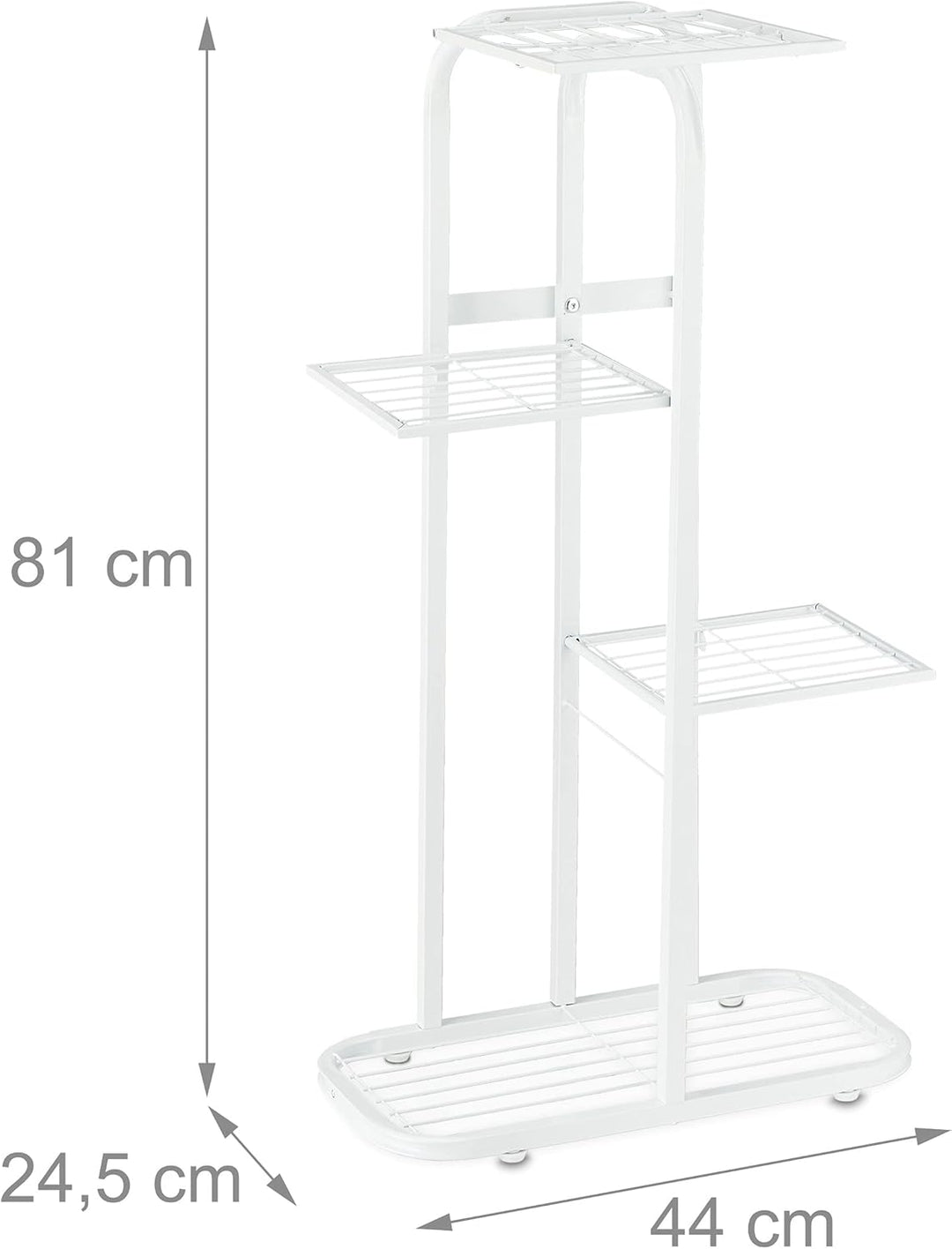 Relaxdays Blumentreppe Metall, 4-stufige Blumenetagere, draussen & drinnen, HBT: 81 x 44 x 24,5 cm,