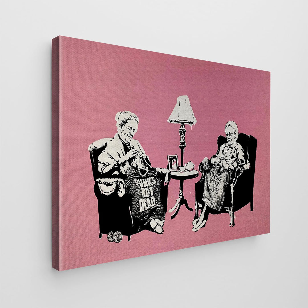 Giallobus - Gemälde - Banksy - - Standardleinwand - 100x70-24 - Nonne - Bereit zum Aufhängen - Moder