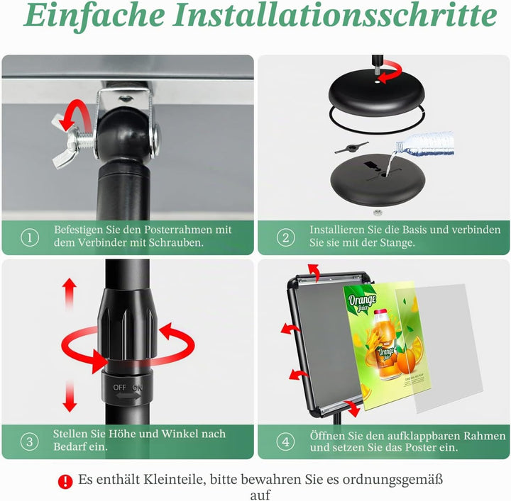 Mutualsign 2 Packungen A4-Schilderhalter Ständer Display Poster Ständer Werbung Schnapprahmen Schild