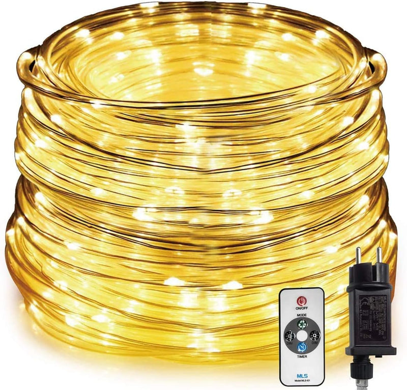 HAUSPROFI 15M 200 LEDS Lichterschlauch mit Fernbedienung,Lichterkette, 8 Modi und Helligkeit dimmbar