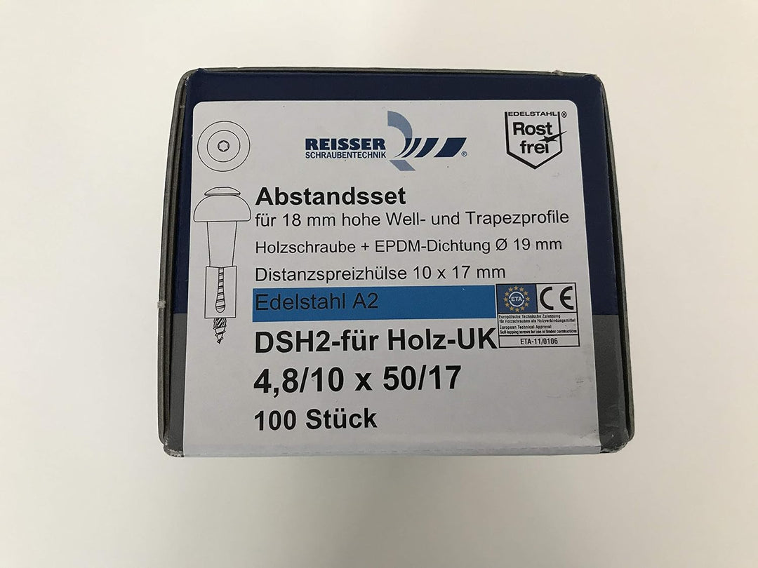 Reisser Abstand-Set DSH2 für Holz-UK Patent Wellplatten Profile Sinus Trapez Dach Kalotten 76/18