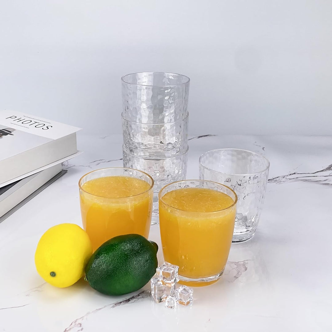 yongzhenlite 6er-Set Gehämmerter Stil 15 Unzen / 430 ml Acrylgläser Kunststoffbecher für Hochzeitsfe