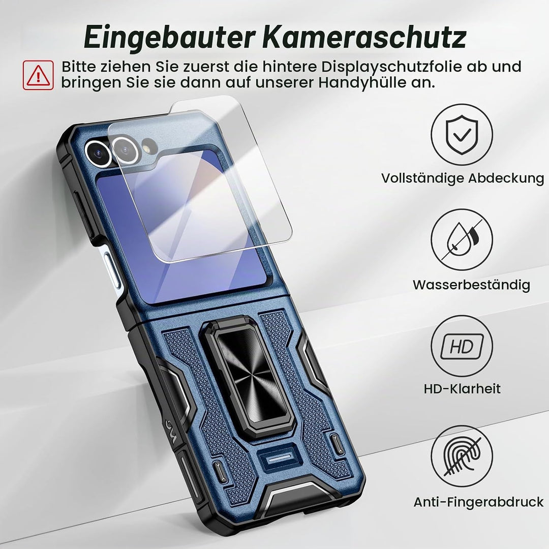 Doeshine Samsung Galaxy Z Flip 6/7 FE Hülle [Not für Flip 7] mit Ständer &amp; Kameraschutz, Ganzkörper