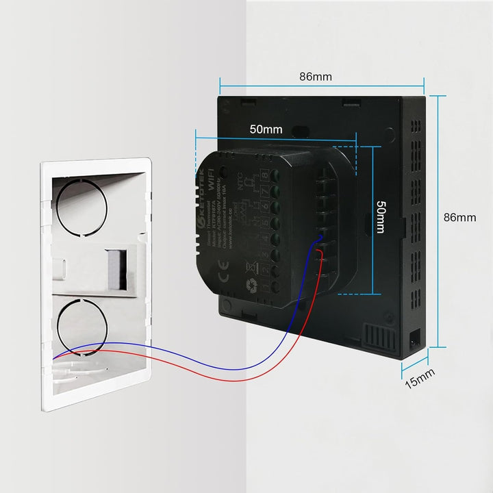 KETOTEK WiFi Thermostat für Elektrische Fussbodenheizung, Digital LCD Programmierbar Raumthermostat