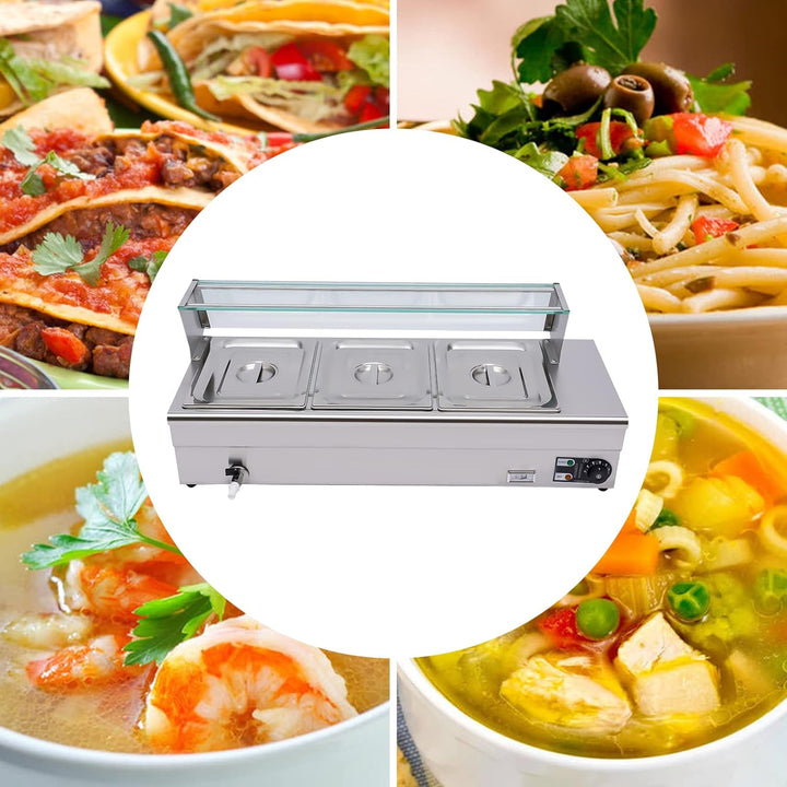 Elektrische Buffetwärmer Speisenwärmer 1/2GN Warmhalter Essenwär Buffetwärmer Elektrischer Speisenwä