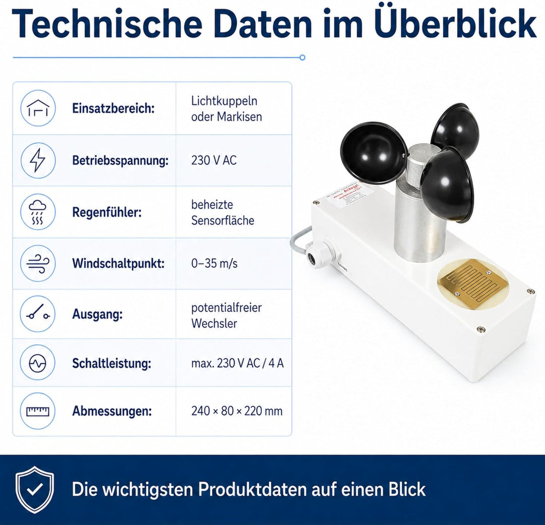 Wind und Regensensor Typ-Europa / 230V