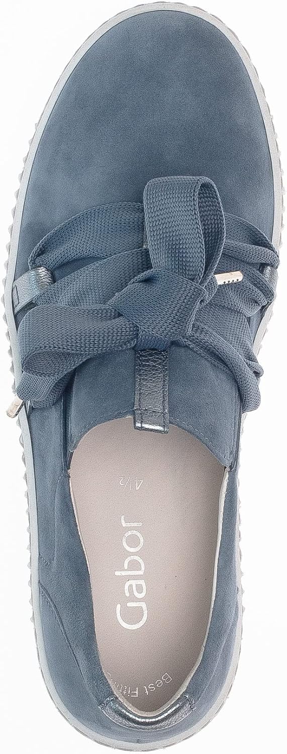 Gabor Damen Low-Top Sneaker, Frauen Halbschuhe,Wechselfussbett,Best Fitting 35 EU Blau Nautic Weiss,