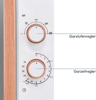 MEDION Mikrowelle (Holzoptik, 20 Liter, 700 Watt, Verspiegelte Tür, 5 Leistungsstufen, Auftaufunktio