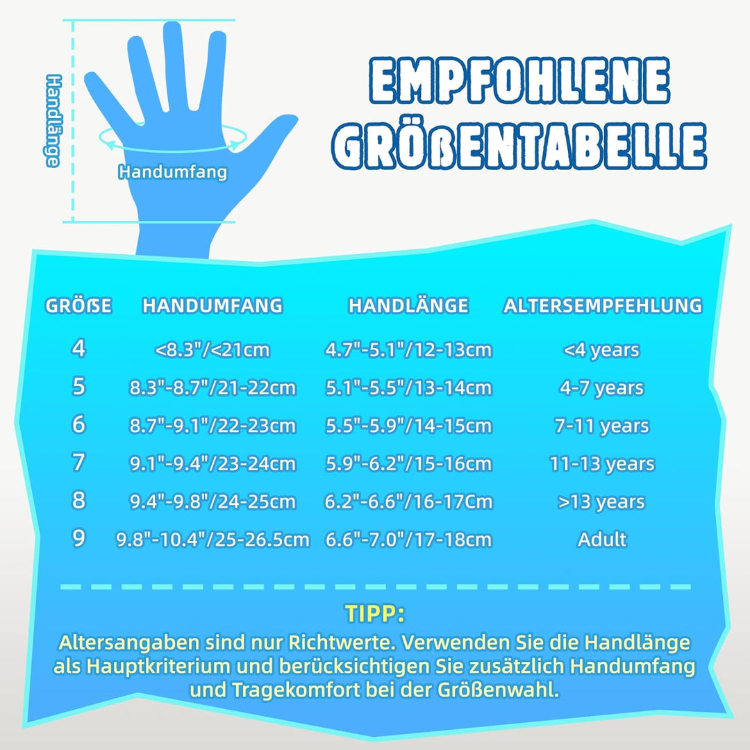 WVVOU Torwarthandschuhe Kinder und Jugendliche, Fussball Torwarthandschuhe, Fussballhandschuhe, Dopp
