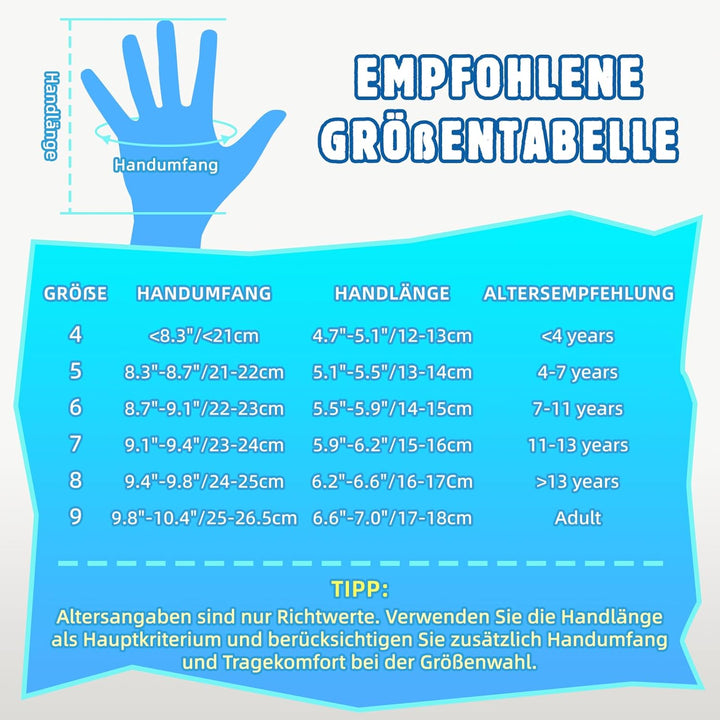 WVVOU Torwarthandschuhe Kinder und Jugendliche, Fussball Torwarthandschuhe, Fussballhandschuhe, Dopp