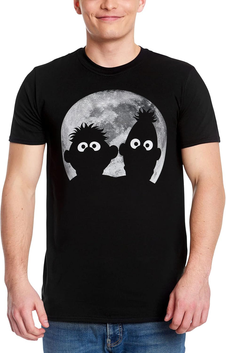 Elbenwald Sesamstrasse T-Shirt mit verschiedenen Motiven für Herren Damen Unisex Baumwolle schwarz X