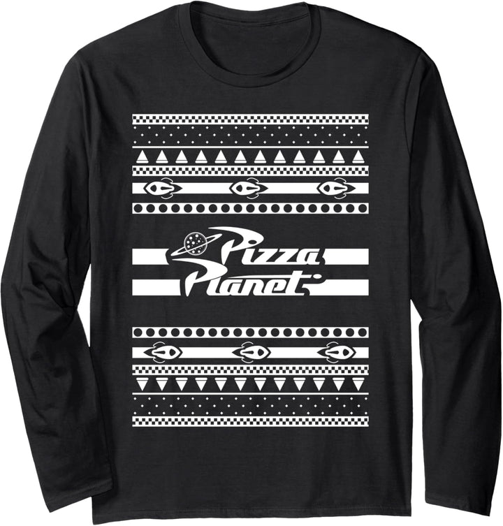 Disney Pixar Toy Story Christmas Pizza Planet Print Langarmshirt