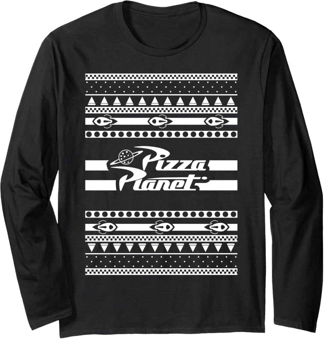 Disney Pixar Toy Story Christmas Pizza Planet Print Langarmshirt
