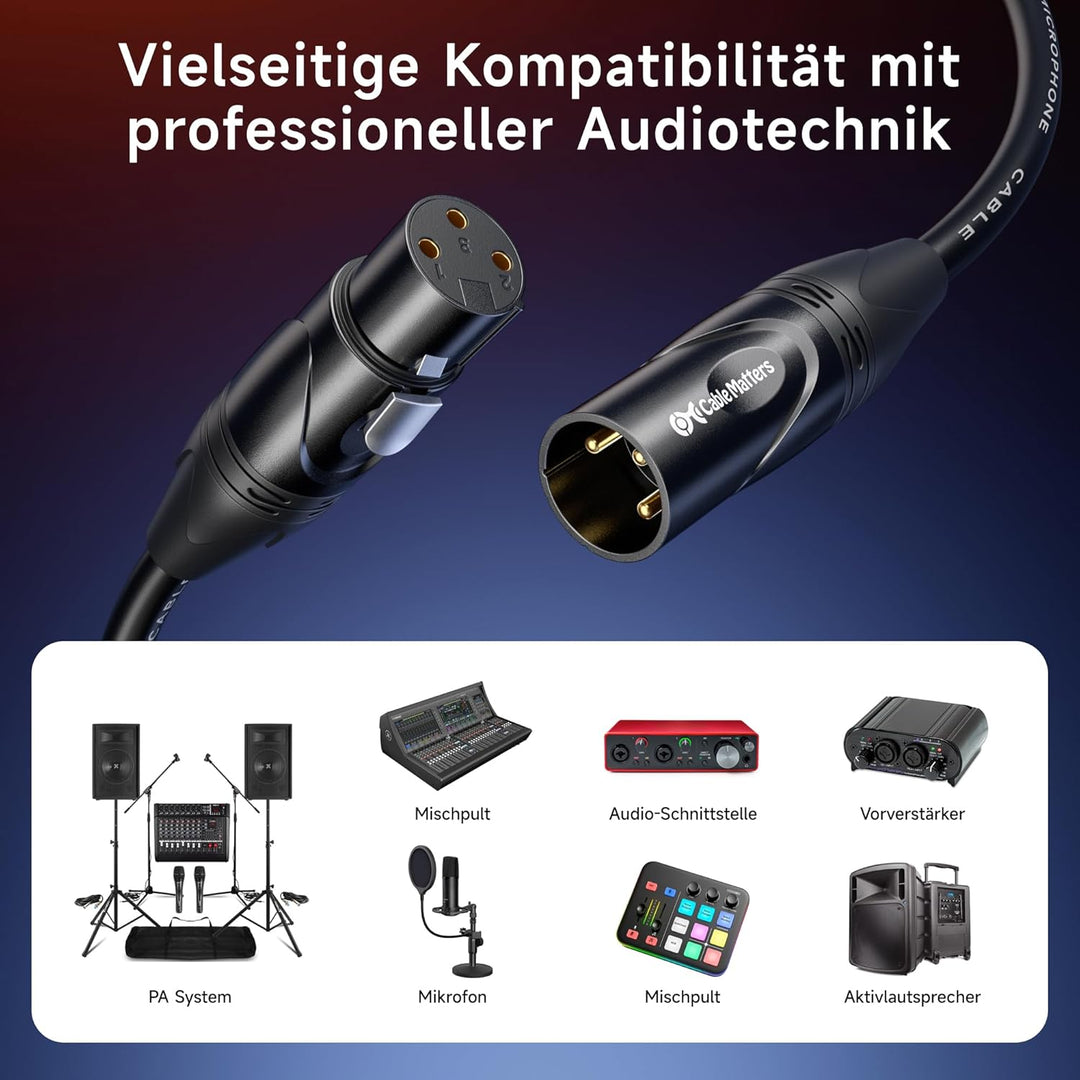 Cable Matters 2er Pack Premium XLR auf XLR Mikrofonkabel 0,9m XLR Kabel, Mikrofon kabel XLR Kabel XL
